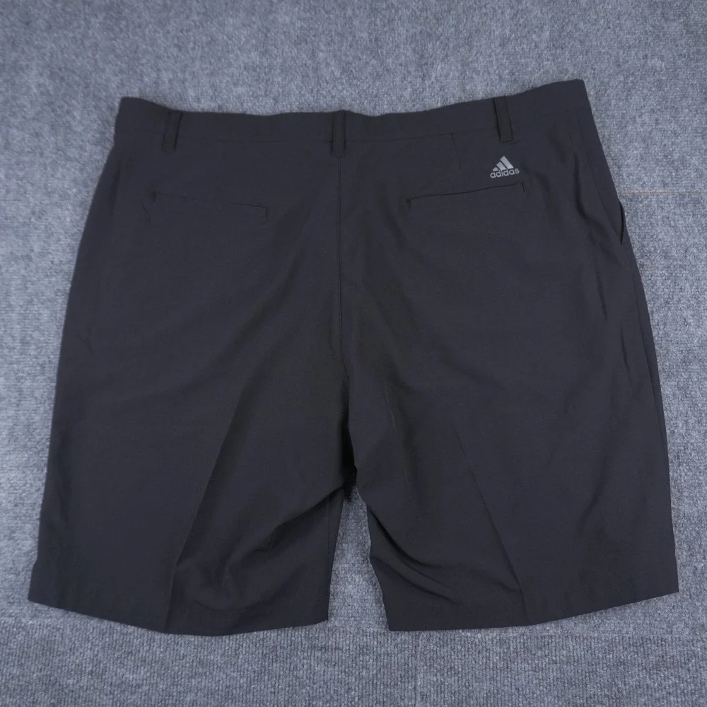 Adidas Golf Shorts‎ Mens 42 Black Primegreen Performance Flat Front Solid Active